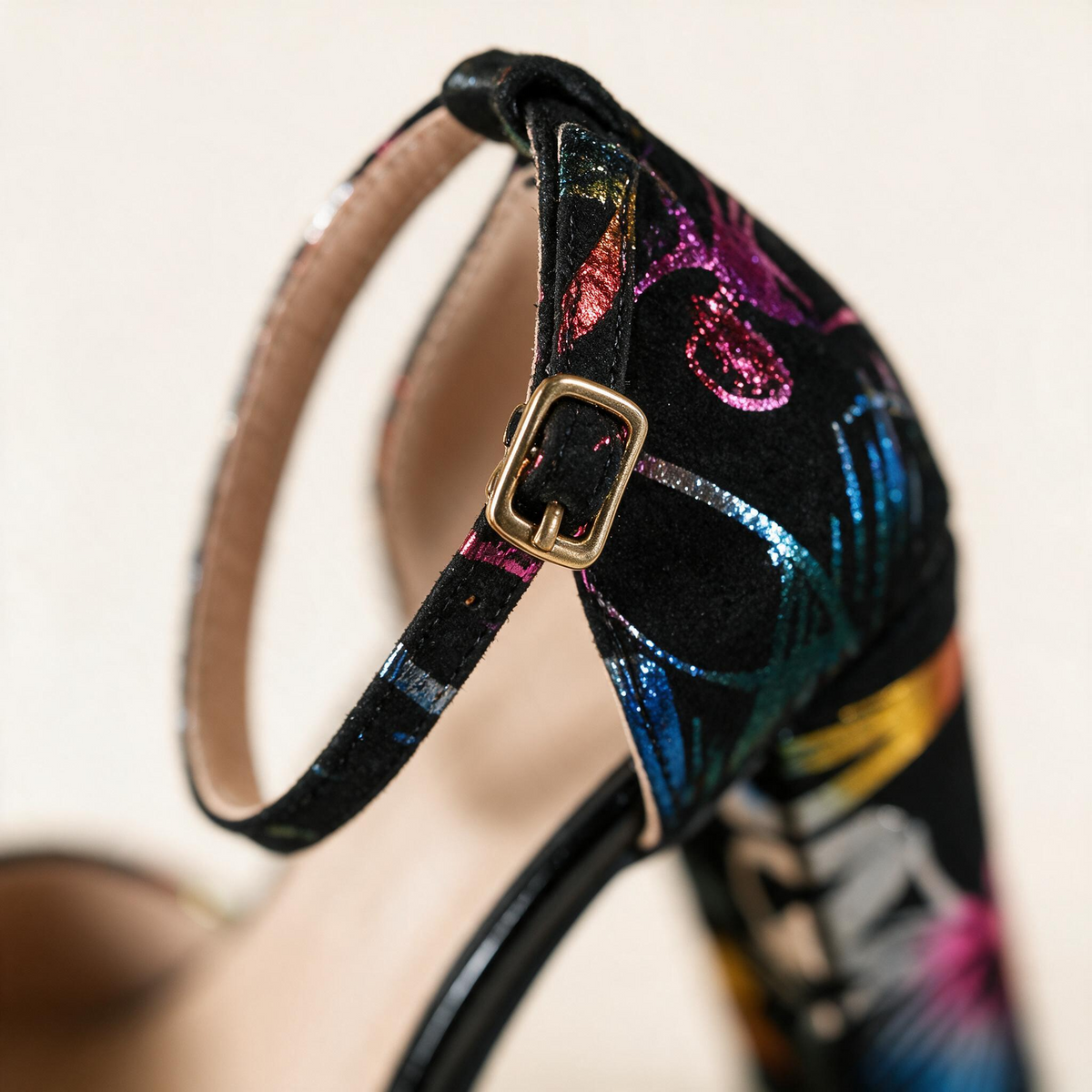 Renaissance Painted Suede Heels