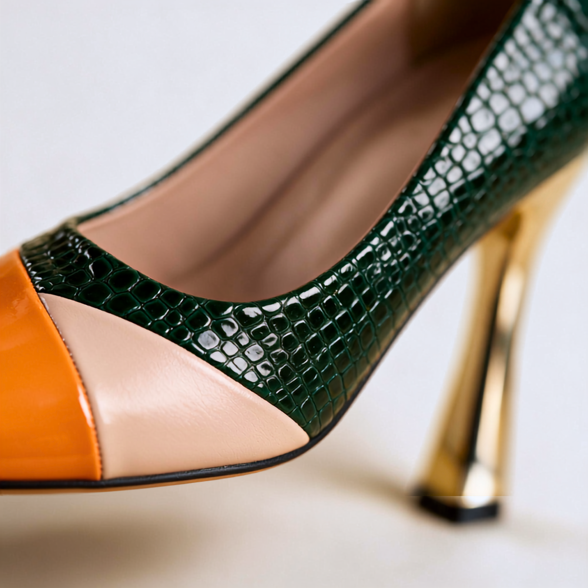 Seville Reptile Gloss Flared Heels