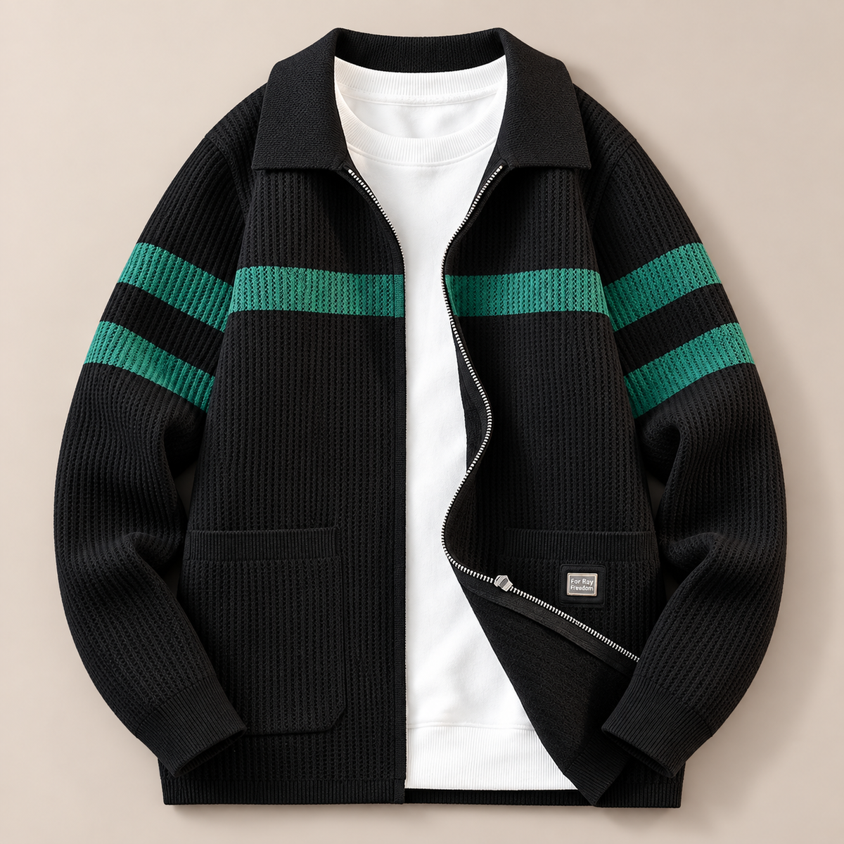 Rowan Striped Zip Cardigan