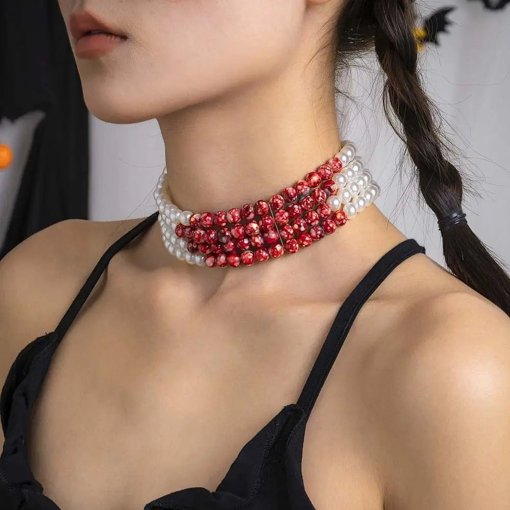 Noir Pearl Drip Choker