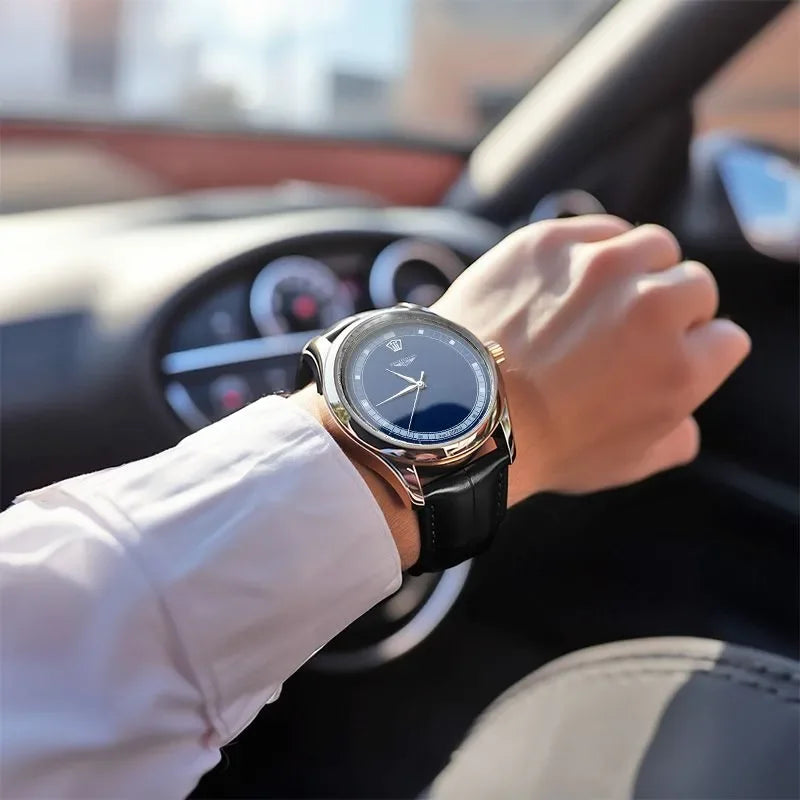 Cinzel Quartz Leather Watch