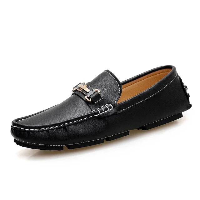 Navy Crest Loafers
