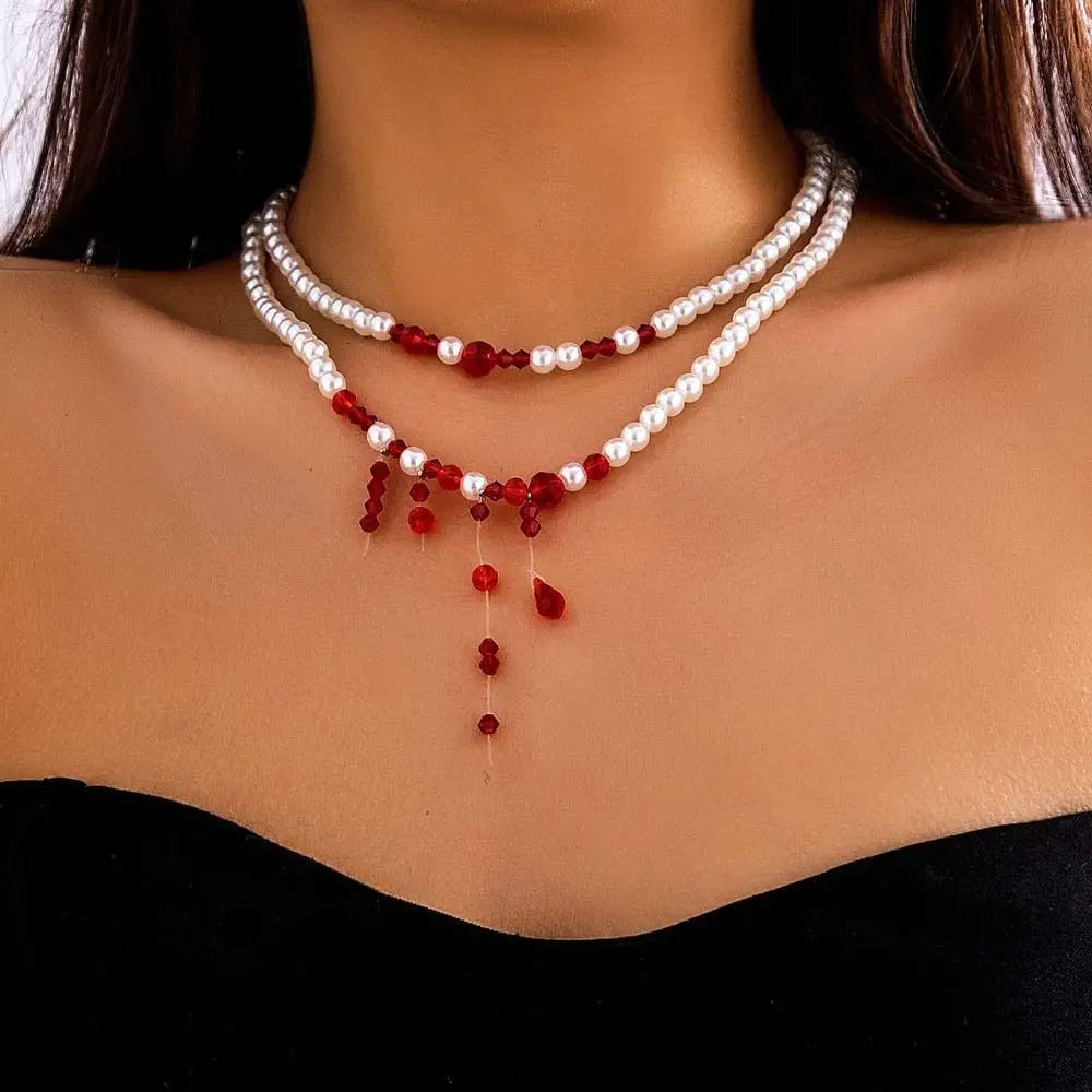 Noir Pearl Drip Choker