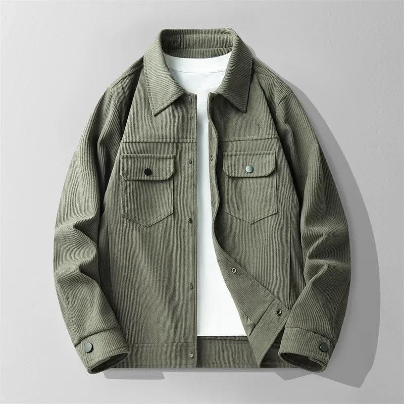 The Ridge Men's Corduroy Jacket | Textured Workwear Layer | Raven