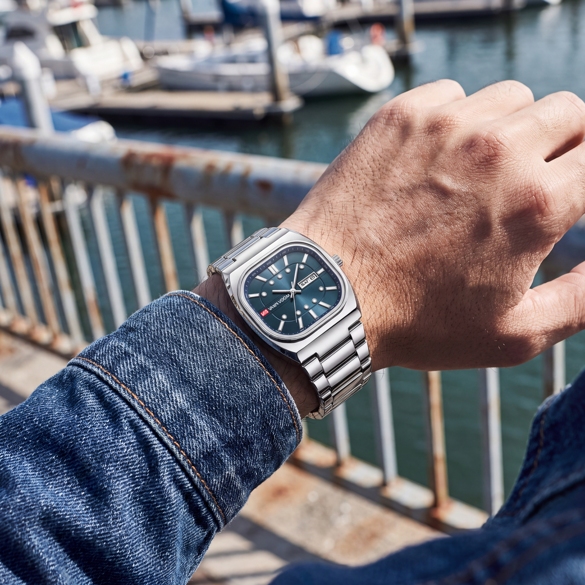 Robotto Calendar Steel Watch