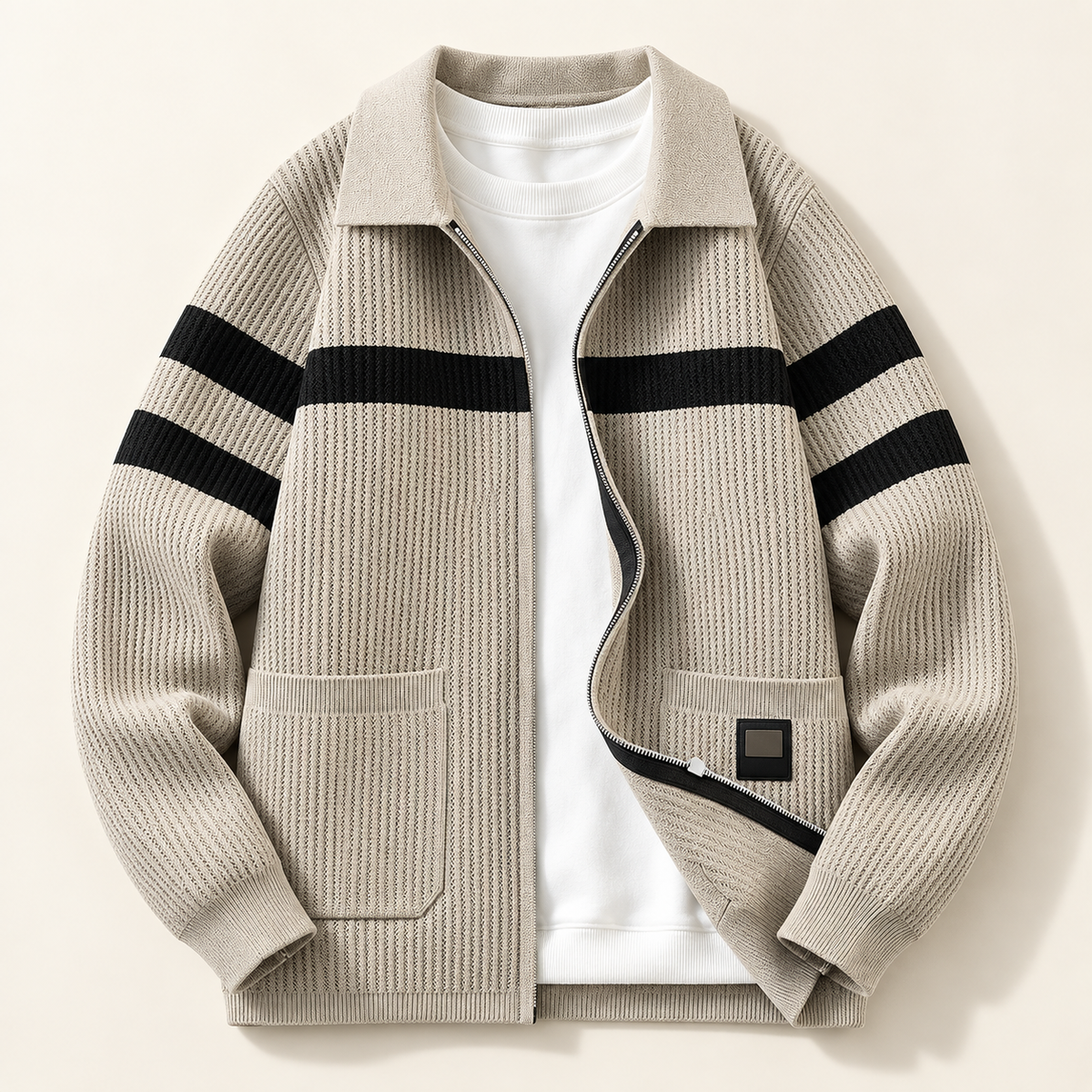 Rowan Striped Zip Cardigan