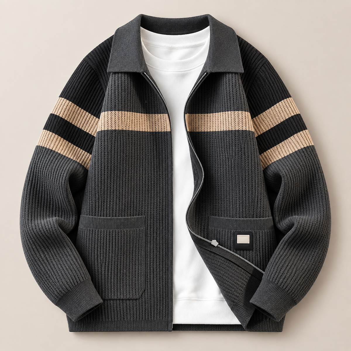 Rowan Striped Zip Cardigan