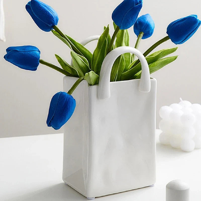 Bloom Handbag Ceramic Vase