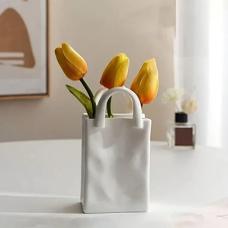 Bloom Handbag Ceramic Vase